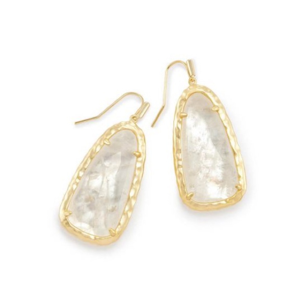 NWT KENDRA SCOTT LYN GOLD CRYSTAL IVORY EARRINGS!